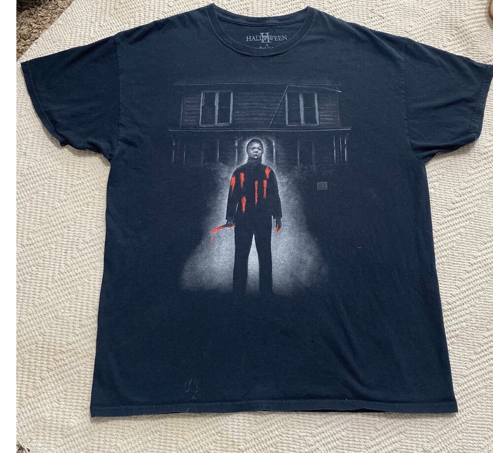 Halloween Two Black T- Shirt Men Size L Crew Neck Short Sleeve Grunge